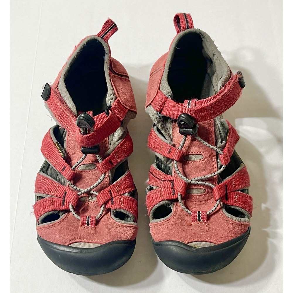 Keen Seacamp II CNX Sandals Boys 4 Red Hiking Outdoor Reflective Summer Camping